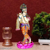 Resin and marble Krishna statue, 12cmL x 28cmH x 8cmB, elegant home decor or gift, Indian origin