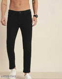 Stylish denim jeans for men, solid net fabric, size 34x40x36 from India