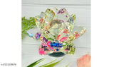 Transparent glass lotus crystal for positive energy, feng shui showpiece. Attracts prosperity, success, love, and good luck. Origin: India