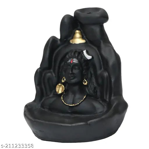 Adiyogi poly resin smoke fountain with 51 cones, perfect for pooja, home decor, or gifts
