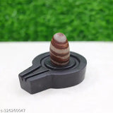 Natural Narmada Stone Shivling & Multicolor Jaladhari, 15-inch high, Indian origin, for Puja rituals