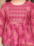 Vibrant Floral Rayon A-line Anarkali Kurta for Women & Girls - Soft, breathable, and elegant