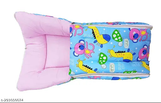 Kukraila Enterprises 2-in-1 cotton sleeping & carry bag, free size for 0-9 months infants, printed net pattern