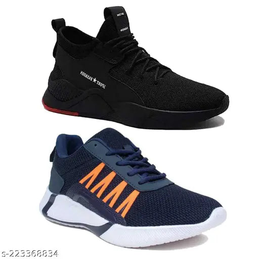 Blue canvas Bersache kids sneakers, pack of 2 - durable, breathable, and slip-resistant casual shoes for daily wear