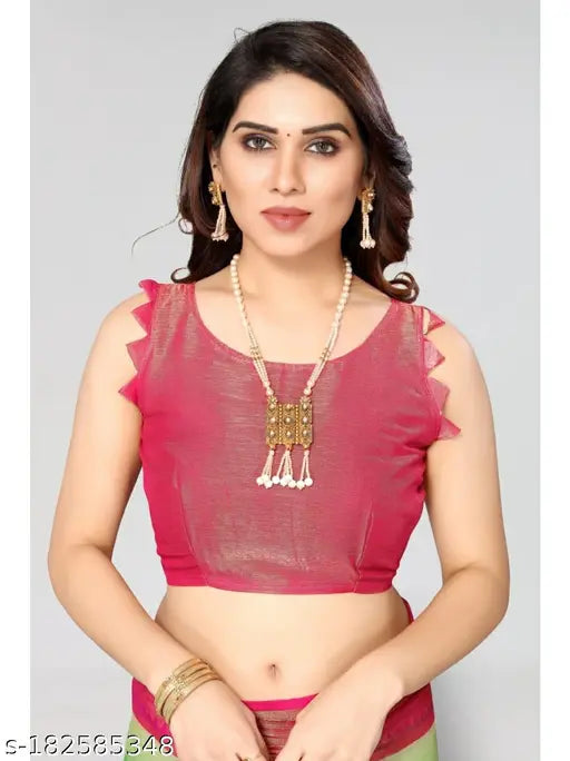 Newest chiffon Brasso saree with solid print, semi-stitched blouse, Indian party wear