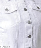 Denim full sleeve solid cotton jacket for girls, three-quarter sleeves, trendy designer style from India