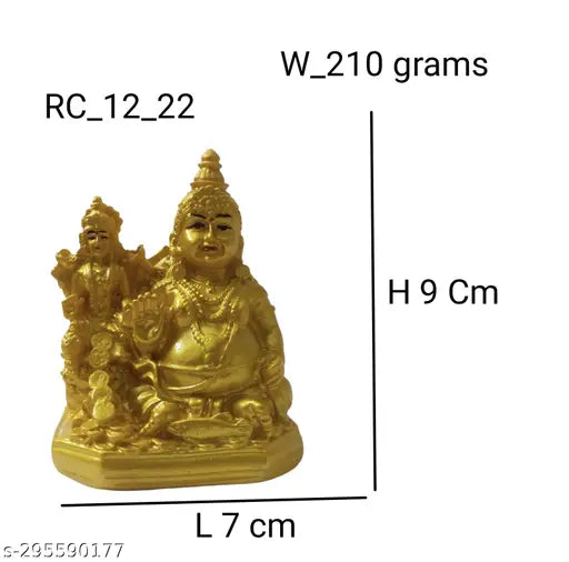 Resin Lakshmi god idol, ornate Indian Kuberala figure, 0.5Lx0.5Hx0.5B inches