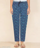 Cotton AFIYA Women's Flower Print Pyjama Pack of 3 - Attractive Multi-color, Knee Length, Sizes: L, XL, XXL