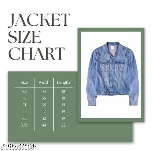 Black solid denim three-quarter sleeve jacket (S-XL), trendy casual women's wear for jeans and shorts