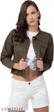 Army green denim jacket, solid pattern, long sleeves, eco-friendly and anti-wrinkle fabric from 69 Fashion Street