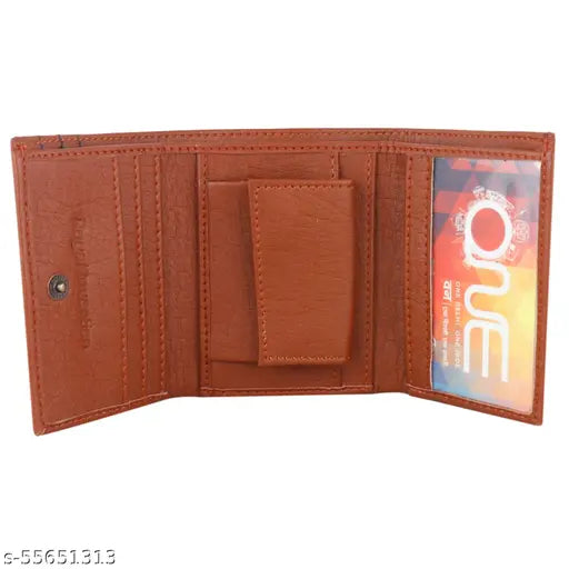 Red leather and canvas wallet, exquisite men's accessory with 3 compartments, elevating style and trendsetting elegance
