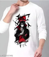 Ninja Men's Short Sleeve Polyester Tee, Itachi Uchiha graphic print, available in various sizes. Bold, detailed design, wash-resistant, perfect for martial arts fans or gaming enthusiasts. Machine wash cold. Made in India