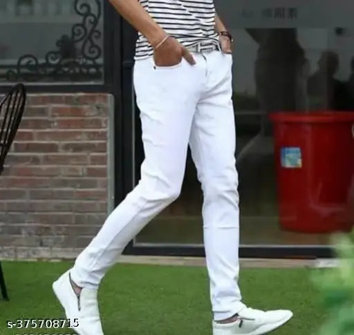 Denim men's jeans, new stylish design in solid pattern. Made in India, available in sizes 26, 28, 30, and 32