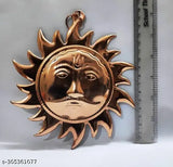 Brass Lord Sun Idol Suraj Surya Murti statue, decorative showpiece for wall decor (6 inch)