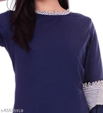 Dark blue gold floral printed cotton kurta set with palazzo bottoms, suitable for partywear and officewear, ethnic style