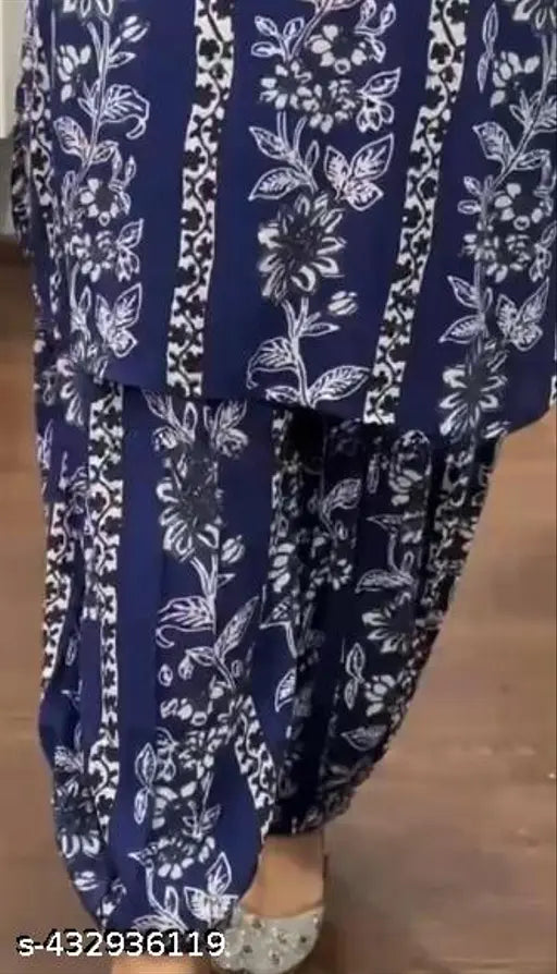 Rayon Dhibha set, stylish and casual cord coord for women with printed net Afgani pant, available in M, L, XL, XXL, 4XL