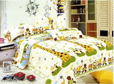Cotton double bed bedsheet with giraffe print, 220 TC for kids, 90x90 inches, soft and fade-resistant