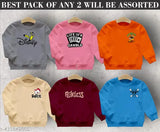 Blue fleece kids sweatshirt combo pack (2), featuring adorable dog print design. Perfect for boys and girls aged 18 months to 15 years. Versatile winter wear