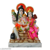 Marble Shiv Parivar idol, 15cm tall, Indian hand-carved religious statue