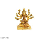 Brass Varahi Amman 8-handed God idol, intricately detailed at 4 cm x 6 cm x 4 cm, Indian handcrafted religious statue