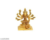 Brass 8-handed Varahi Amman idol, Small size, intricate detail, Indian origin