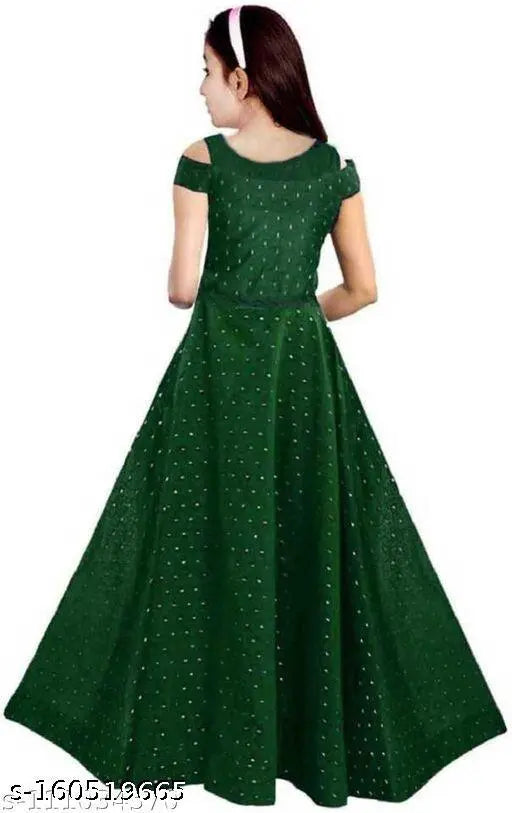 Solid net, sleeveless ethnic gown for girls aged 6-15, Indian traditional wear