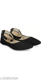 Synthetic leather ballerinas for fashionable flat bellies, buckle detail, perfect for women's parties