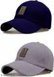 Sporty blue and grey cotton baseball caps, popular choice for men and boys