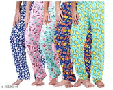 Multicolor printed cotton pyjama lounge wear for women by US Trendz (pack of 5)