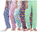 Multicolor printed cotton pyjama lounge wear for women by US Trendz (pack of 5)