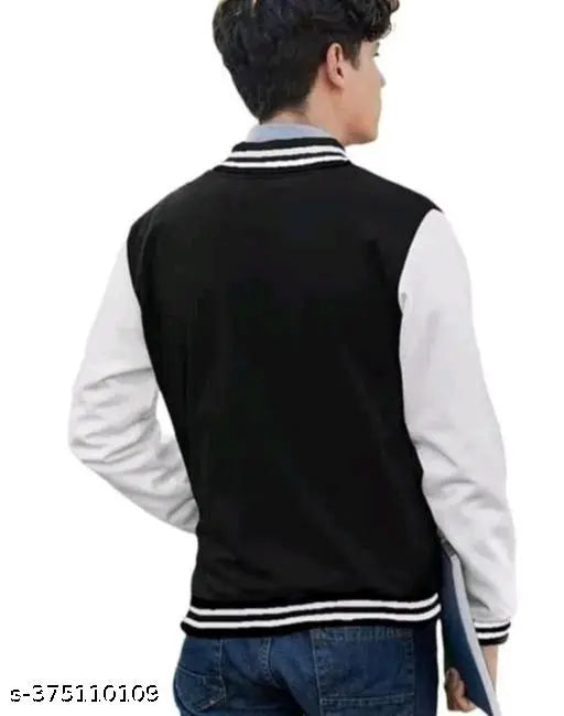 Black cotton blend solid NY jacket for boys/men with pocket, stylish jacket for boys/men sizes 9-16 years, made in India