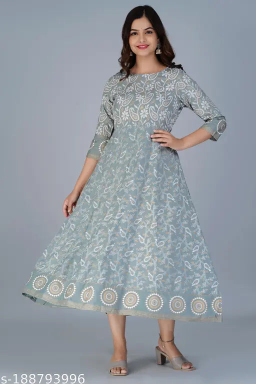 Viscose rayon printed carry kurti, three-quarter sleeves, Indian ethnic wear for women