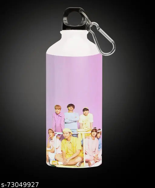 Aluminum BTS-themed fan art sipper water bottle, MG Brand from India