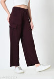 Stylish cotton blend loose fit 4-pocket cargo pants, pack of 2 (XS-XXL), functional & versatile women's and girls' trousers