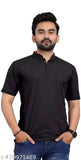 Stylish men's cotton blend solid t-shirt - size S, short sleeves, made in India