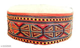 Woolen Himachali Cap - Traditional Pahadi Topi/Kullu Cap, embroidered pattern, country of origin: India (Close-up)
