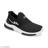 Black canvas and PVC Shoefly Kids sports sneakers loafers for boys, vibrant style suitable for casual wear or occasions