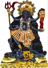 Gold-plated brass Handicraft Goddess Kali statue for spiritual decor, 5cm x 3cm x 7.5cm, beneficial for wealth, health, peace & happiness