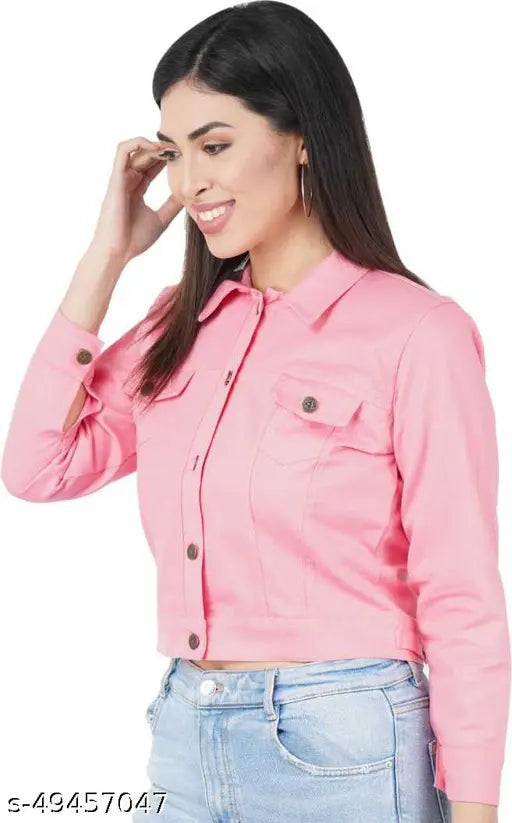 Trendy retro women's cotton blend waistcoat, solid-colored three-quarter sleeve jacket for size S, M, L or XL fashion accessory