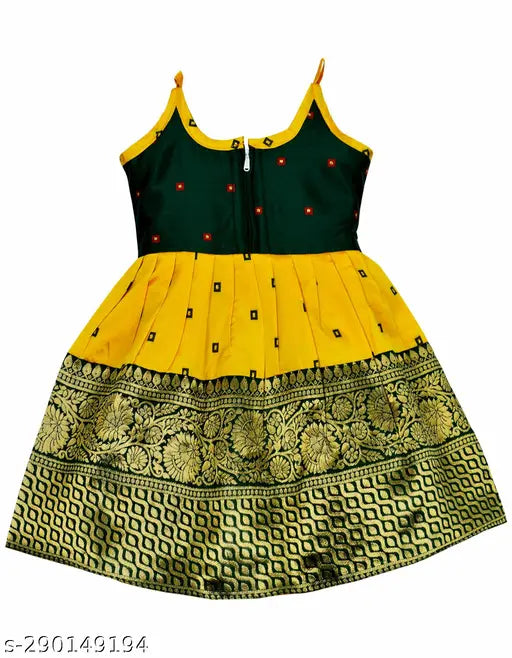 Multicolor cotton blend newborn baby girl's ethnic gown set, printed net and sleeveless design, Indian origin