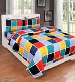 Cotton 220 TC double bedsheets combo (2 sets), abstract pattern, 90x90 size, India-made for a summer-ready home
