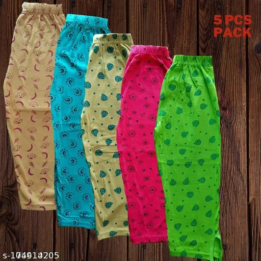 Multi-print cotton capri shorts for kids' casual daily wear or nightwear/loungewear in 3 sizes (3-4yrs, 4-5yrs, 5-6yrs), 5 pc combo from Morvika, India