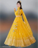 Zari woven lehenga, short sleeves, stitched net. Indian kids' Lehanga Choli for ages 8-15 years