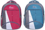Red white grey waterproof canvas backpack, perfect for school and college with 36L capacity and laptop compartment