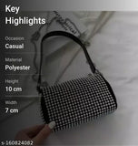 New PU diamond sling bag, embellished net pattern, 2 compartments, free size