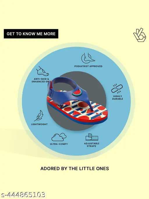 Navy Blue Watermelon Jellies Flip-flops for Boys - Premium PVC material, adjustable back-strap for perfect fit, stylish and comfortable footwear for boys
