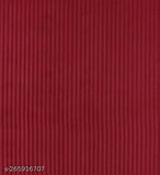 Maroon striped cotton satin elastic king fitted bedsheet with 2 pillow covers (78x72 inch), TUV ISO certified, machine washable, made in India
