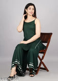 Rayon solids noodle strap kurta pent set with sharara bottomwear, sleeveless and vibrant Indian ethnic wear