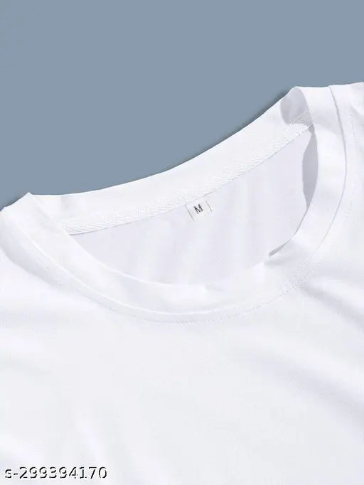 White polyester Unisex Squid Game round neck half sleeve T-shirt, high-quality print, comfortable fit
