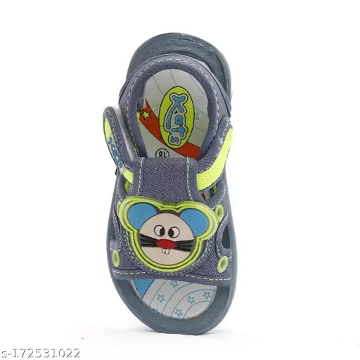 Blue denim soled, lightweight musical sandal for boys - KATS Chu Chu Sound Sandal with Mickey pattern